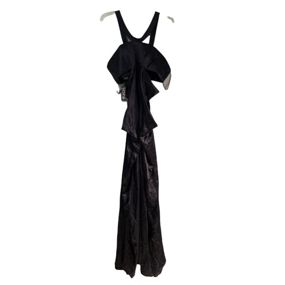 Lot 8 Chloe Dao Black Silk Venus Draped Gown Size 10 $498 MSRP - Picture 1 of 7